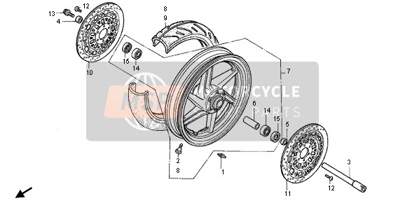 Honda RVF400R 1995 FRONT WHEEL for a 1995 Honda RVF400R