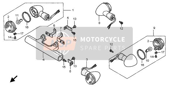 Honda VT1100C3 1999 WINKER for a 1999 Honda VT1100C3