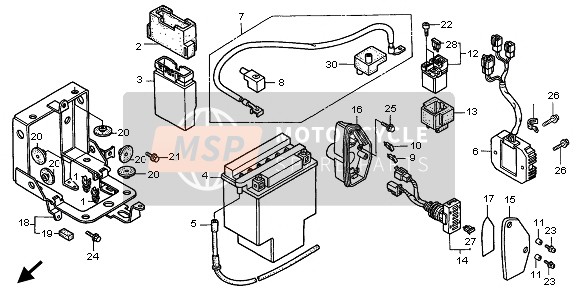 Honda VT1100C3 1999 Batteria per un 1999 Honda VT1100C3