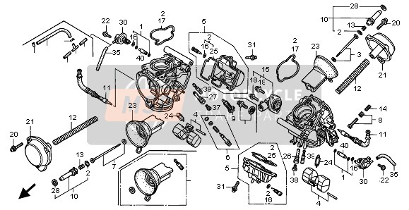 Honda VTR1000F 1999 Carburatore (Componenti) per un 1999 Honda VTR1000F