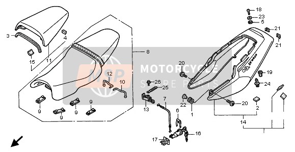 Honda VTR1000F 1999 SEAT & REAR COWL for a 1999 Honda VTR1000F