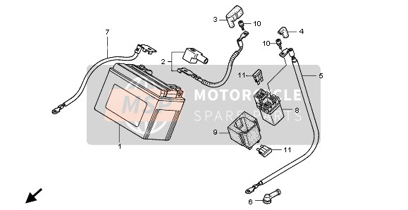 Honda VTR1000F 1999 Batterie pour un 1999 Honda VTR1000F