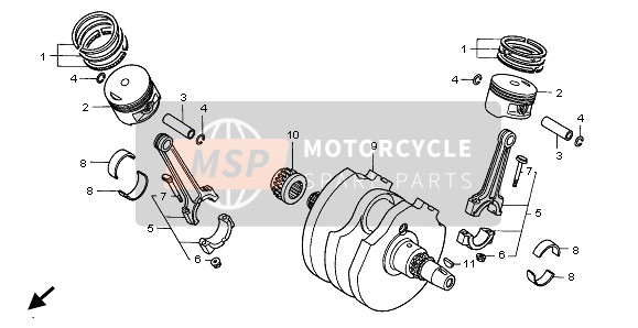 Honda XL600V 1999 Cigüeñal & Pistón para un 1999 Honda XL600V