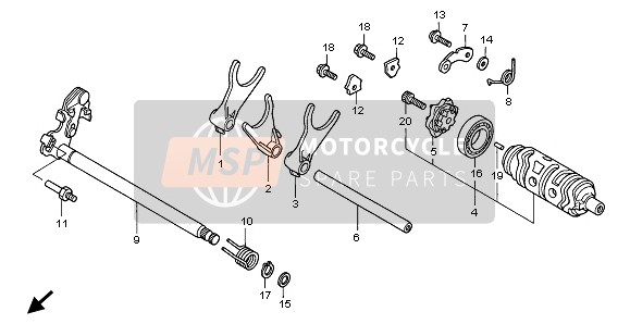 Honda XL1000V 1999 GEARSHIFT DRUM for a 1999 Honda XL1000V