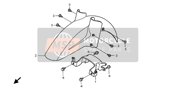 Honda XL1000V 1999 FRONT FENDER for a 1999 Honda XL1000V