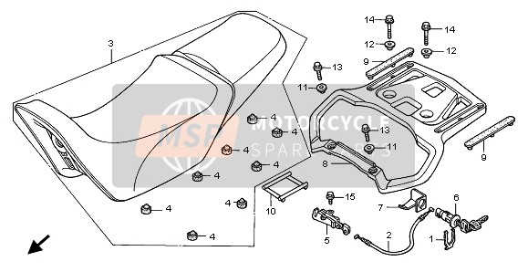 77239KAB000, Llave,  Cierre Asiento, Honda, 1