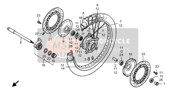 Honda XRV750 1999 Ruota anteriore per un 1999 Honda XRV750