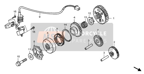 Honda RVF750R 1995 PULSE GENERATOR & STARTING CLUTCH for a 1995 Honda RVF750R