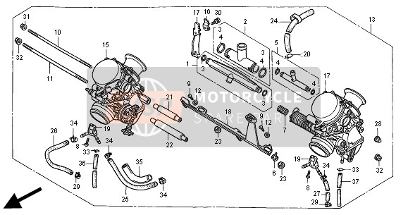 Honda CB500 2000 CARBURETOR (ASSY.)  for a 2000 Honda CB500