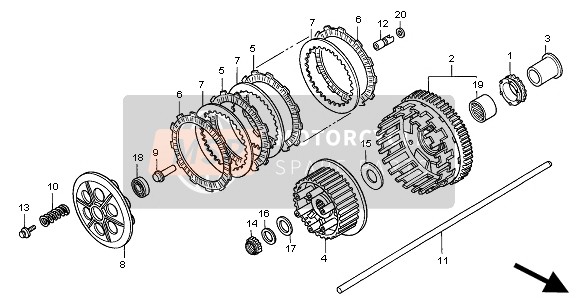 Honda CB1100SF 2000 CLUTCH for a 2000 Honda CB1100SF