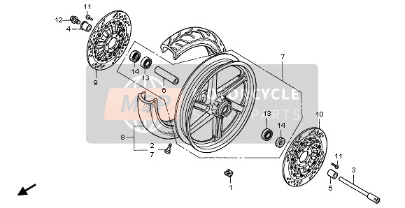 Honda RVF750R 1995 FRONT WHEEL for a 1995 Honda RVF750R