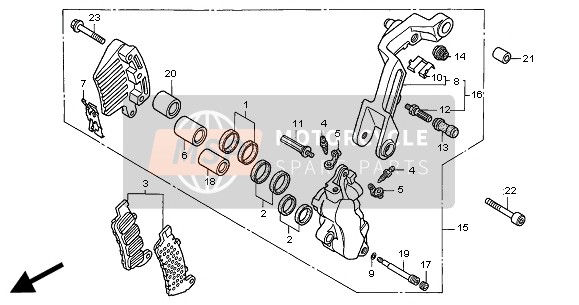 45150MCC006, Etrier Secondaire,  Av. G., Honda, 0