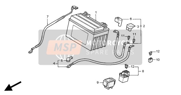 Honda CBR600F 2000 BATTERY  for a 2000 Honda CBR600F