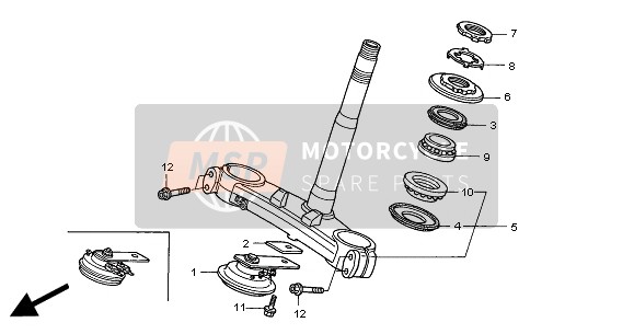 Honda CBR900RR 2000 STEERING STEM  for a 2000 Honda CBR900RR