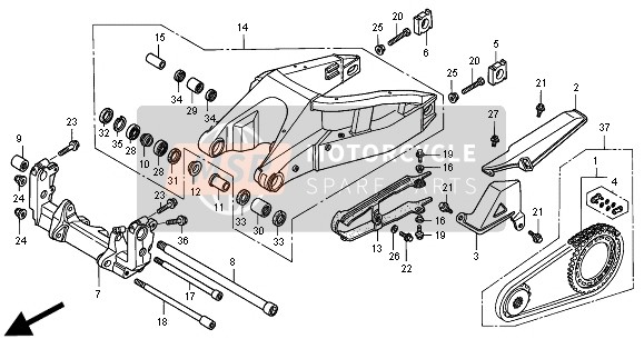 42306MCJ000, Collar, R. Rr. Axle, Honda, 1