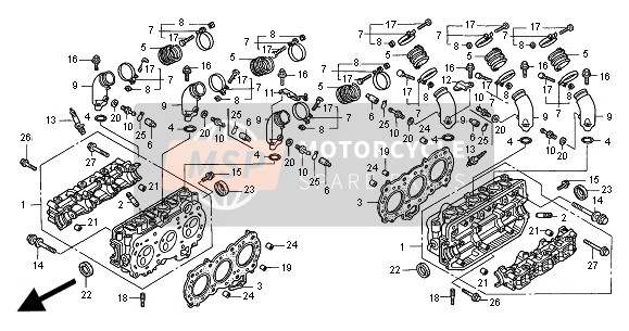 Honda GL1500C 2000 Cylindre pour un 2000 Honda GL1500C