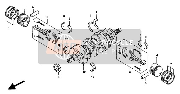 Honda GL1500C 2000 CRANKSHAFT & PISTON for a 2000 Honda GL1500C