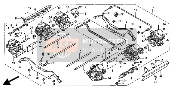 Honda GL1500C 2000 Assemblage du carburateur pour un 2000 Honda GL1500C