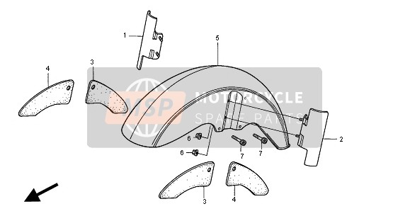 Honda GL1500C 2000 FRONT FENDER for a 2000 Honda GL1500C