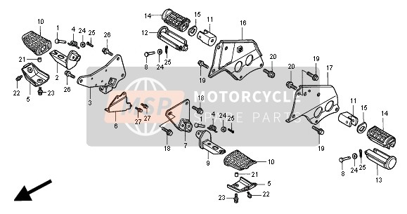 Honda GL1500C 2000 Step voor een 2000 Honda GL1500C