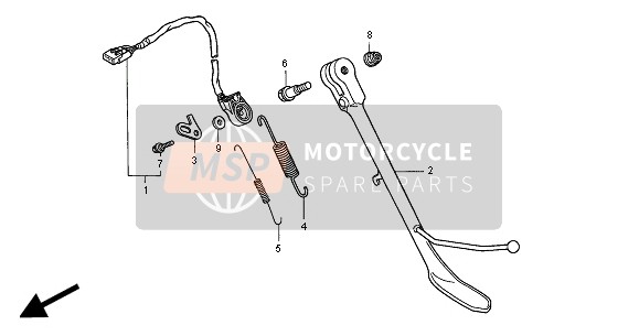 Honda GL1500C 2000 Cavalletto laterale per un 2000 Honda GL1500C