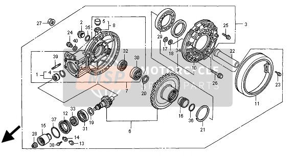 Honda GL1500SE 2000 Eindaandrijving gedreven voor een 2000 Honda GL1500SE