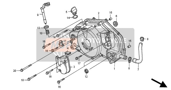 Honda NSR125R 2000 RIGHT CRANKCASE COVER  for a 2000 Honda NSR125R