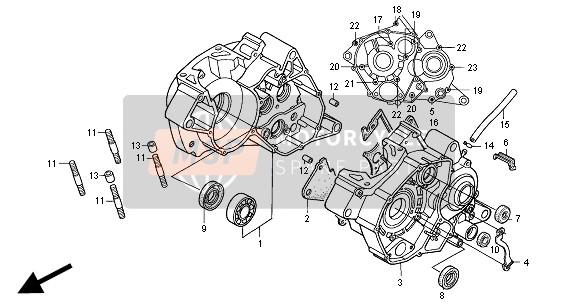 Honda NSR125R 2000 Caja Del Cigüeñal para un 2000 Honda NSR125R