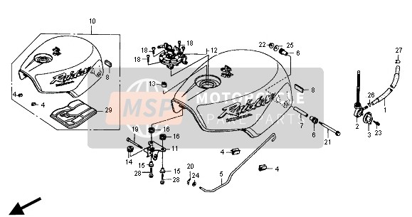 Honda NSR125R 2000 Réservoir d'essence pour un 2000 Honda NSR125R