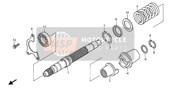 Honda ST1100A 1995 PRIMARY SHAFT for a 1995 Honda ST1100A