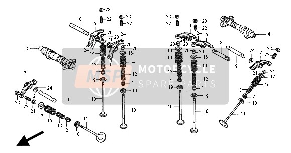 Honda NT650V 2000 Árbol De Levas & Válvula para un 2000 Honda NT650V