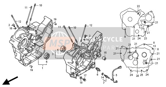 Honda NT650V 2000 CRANKCASE for a 2000 Honda NT650V