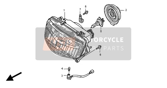 Honda NT650V 2000 HEADLIGHT (EU) for a 2000 Honda NT650V