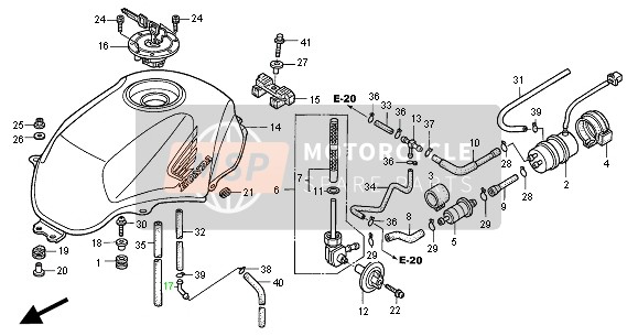 Honda NT650V 2000 Réservoir d'essence pour un 2000 Honda NT650V