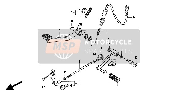 Honda NT650V 2000 Pédale pour un 2000 Honda NT650V