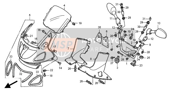 Honda NT650V 2000 OBERE HAUBE für ein 2000 Honda NT650V