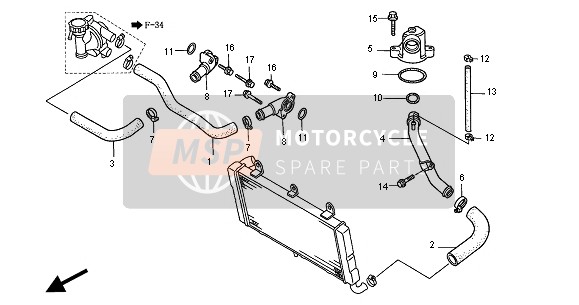 Honda ST1100A 2000 WATER PIPE  for a 2000 Honda ST1100A