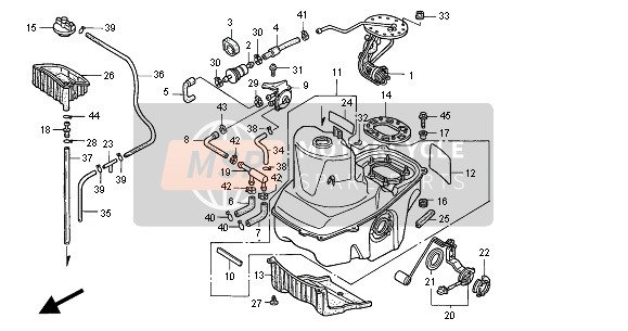 Honda ST1100A 2000 Depósito de combustible para un 2000 Honda ST1100A