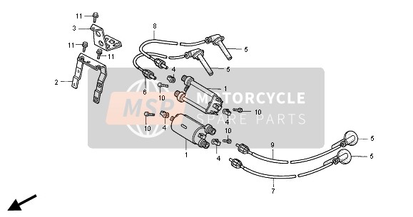 Honda ST1100 2000 Bobina de encendido para un 2000 Honda ST1100