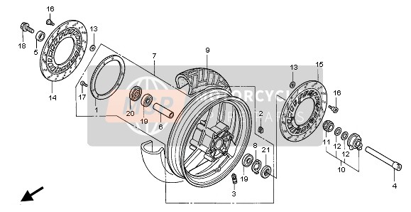 Honda ST1100A 1995 Ruota anteriore per un 1995 Honda ST1100A