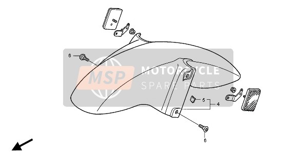 Honda VFR800FI 2000 FRONT FENDER for a 2000 Honda VFR800FI