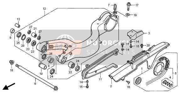 Honda VFR800FI 2000 SWINGARM  for a 2000 Honda VFR800FI