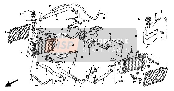 Honda VFR800FI 2000 Termosifone per un 2000 Honda VFR800FI