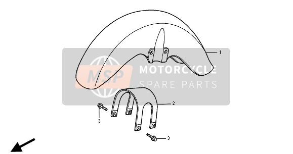 Honda VT125C2 2000 FRONT FENDER for a 2000 Honda VT125C2