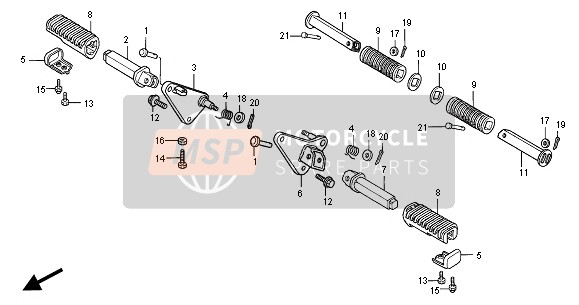 Honda VT125C2 2000 FUSSRASTE für ein 2000 Honda VT125C2