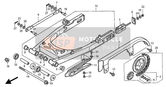 Honda VT125C2 2000 SWINGARM  for a 2000 Honda VT125C2