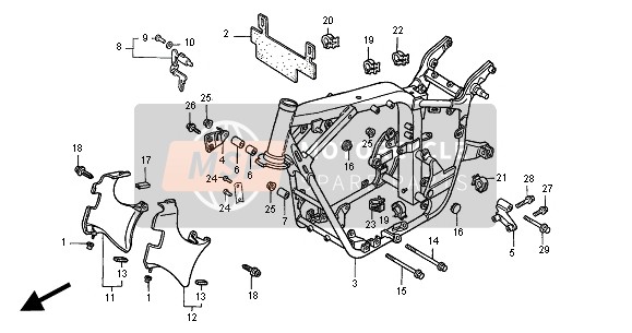 Honda VT750C2 2000 FRAME BODY  for a 2000 Honda VT750C2