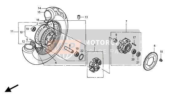 Honda VT750C 2000 Ruota posteriore per un 2000 Honda VT750C