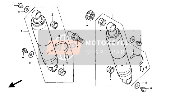 Honda VT750C 2000 Achterkussen voor een 2000 Honda VT750C