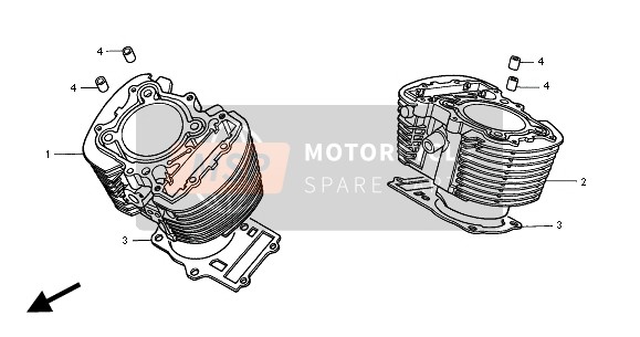 Honda VT1100C2 2000 Cilindro per un 2000 Honda VT1100C2